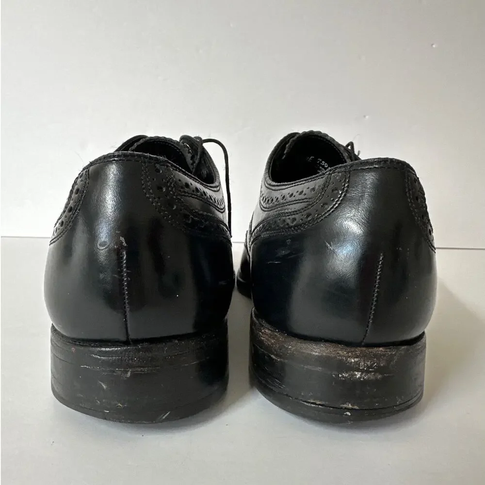 Florsheim Men's Oxford Dress Shoes 75912 Black Sz 9.5 3E Wingtip Classic Leather